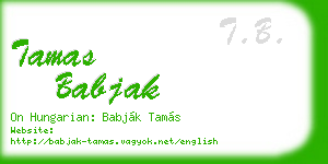 tamas babjak business card